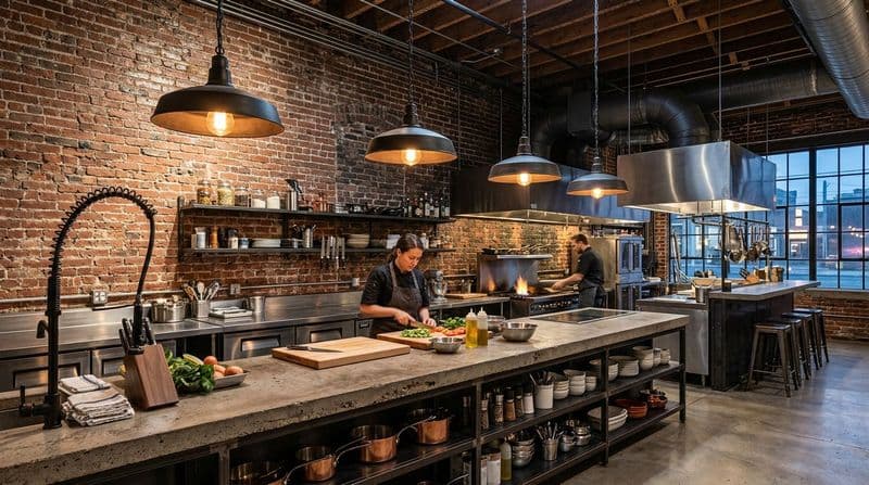 AI Industrial Kitchen design by DarHouse